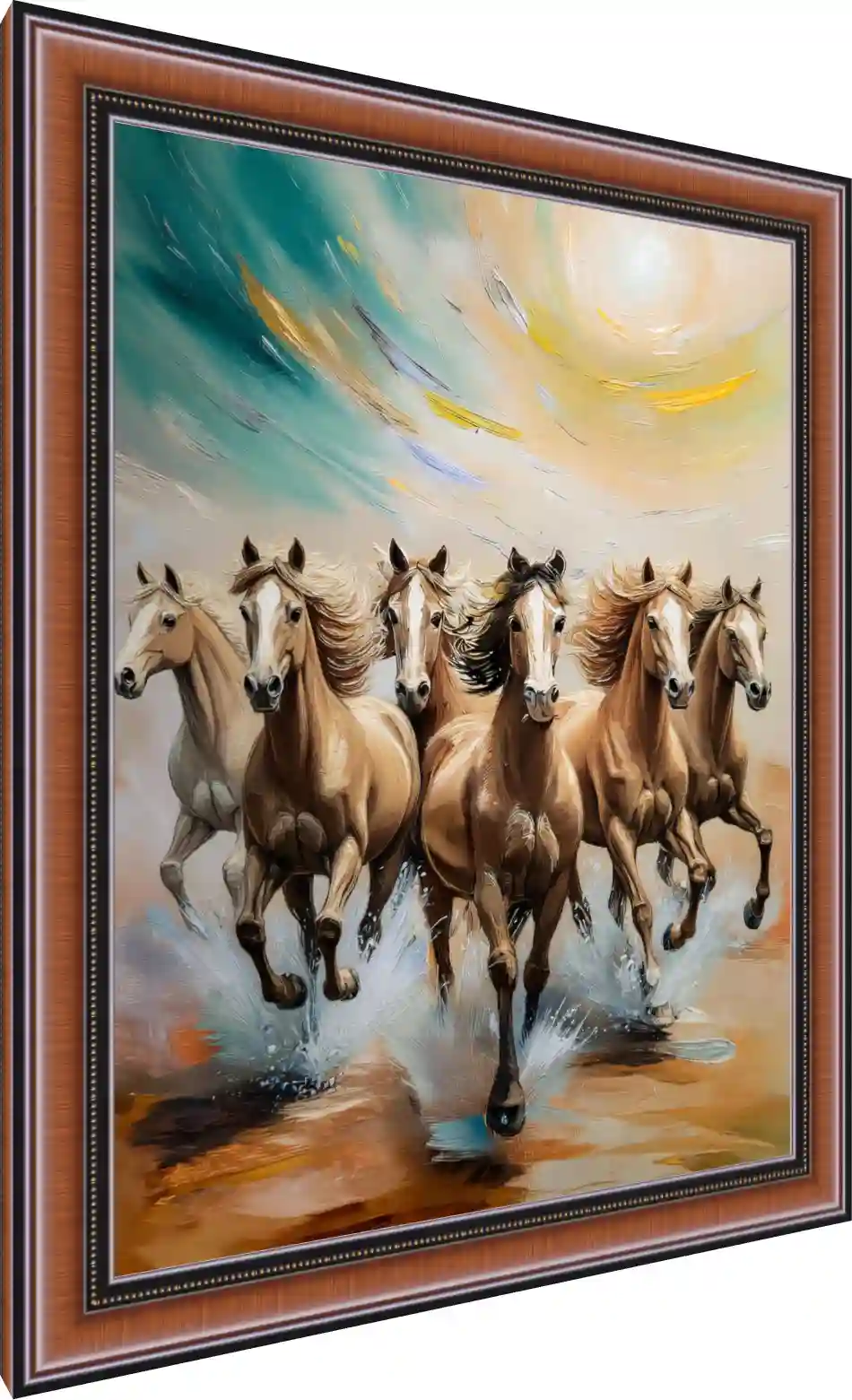 Vastu Seven Horses Portrait Canvas — photo frame preview | PrintPosters.in
